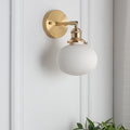 Brass Lucite Cylinder Oval Wall Sconce Lamp 1-Light Japanese Retro Minimalist-Lighting > Wall Lights-casanuva-casanuva