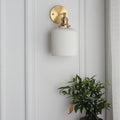 Brass Lucite Cylinder Oval Wall Sconce Lamp 1-Light Japanese Retro Minimalist-Lighting > Wall Lights-casanuva-casanuva