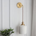 Brass Lucite Cylinder Oval Wall Sconce Lamp 1-Light Japanese Retro Minimalist-Lighting > Wall Lights-casanuva-casanuva