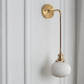 Brass Lucite Cylinder Oval Wall Sconce Lamp 1-Light Japanese Retro Minimalist-Lighting > Wall Lights-casanuva-casanuva