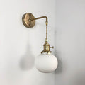 Brass Lucite Cylinder Oval Wall Sconce Lamp 1-Light Japanese Retro Minimalist-Lighting > Wall Lights-casanuva-casanuva