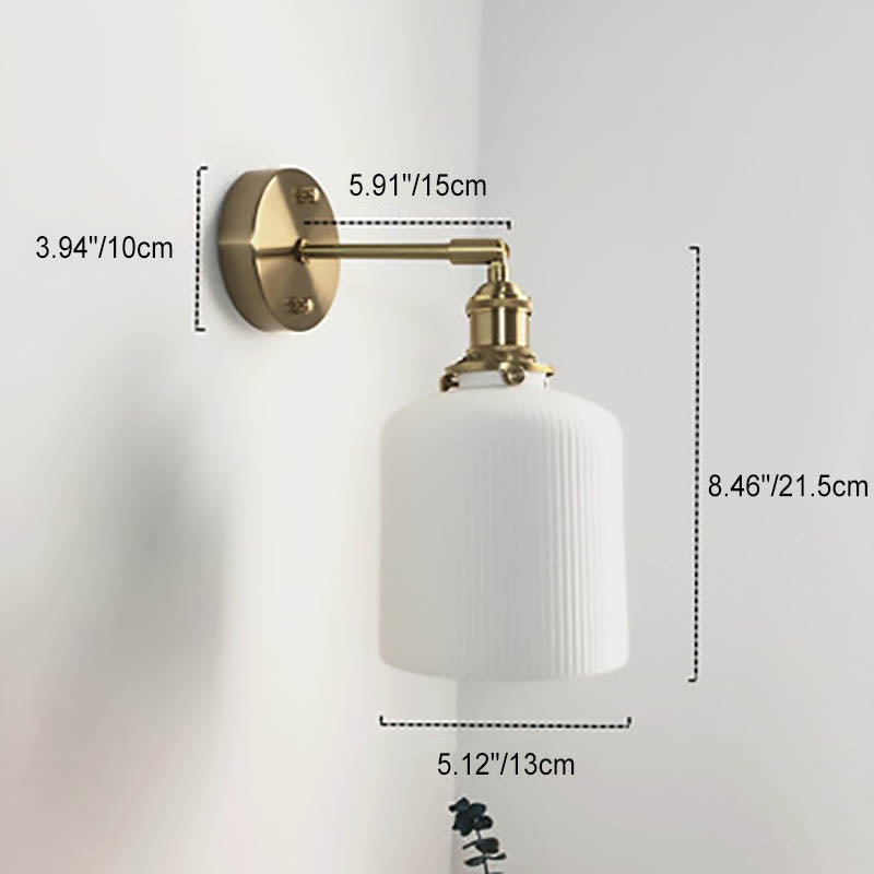 Brass Lucite Cylinder Oval Wall Sconce Lamp 1-Light Japanese Retro Minimalist-Lighting > Wall Lights-casanuva-casanuva