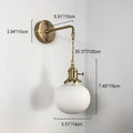Brass Lucite Cylinder Oval Wall Sconce Lamp 1-Light Japanese Retro Minimalist-Lighting > Wall Lights-casanuva-casanuva