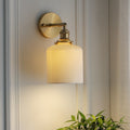 Brass Lucite Cylinder Oval Wall Sconce Lamp 1-Light Japanese Retro Minimalist-Lighting > Wall Lights-casanuva-A - Straight Arm-100V-120V-casanuva