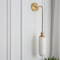 Brass Lucite Cylinder Oval Wall Sconce Lamp 1-Light Japanese Retro Minimalist-Lighting > Wall Lights-casanuva-C - Hanging Wire-220V-240V-casanuva