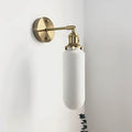 Brass Lucite Cylinder Oval Wall Sconce Lamp 1-Light Japanese Retro Minimalist-Lighting > Wall Lights-casanuva-C - Straight Arm-220V-240V-casanuva