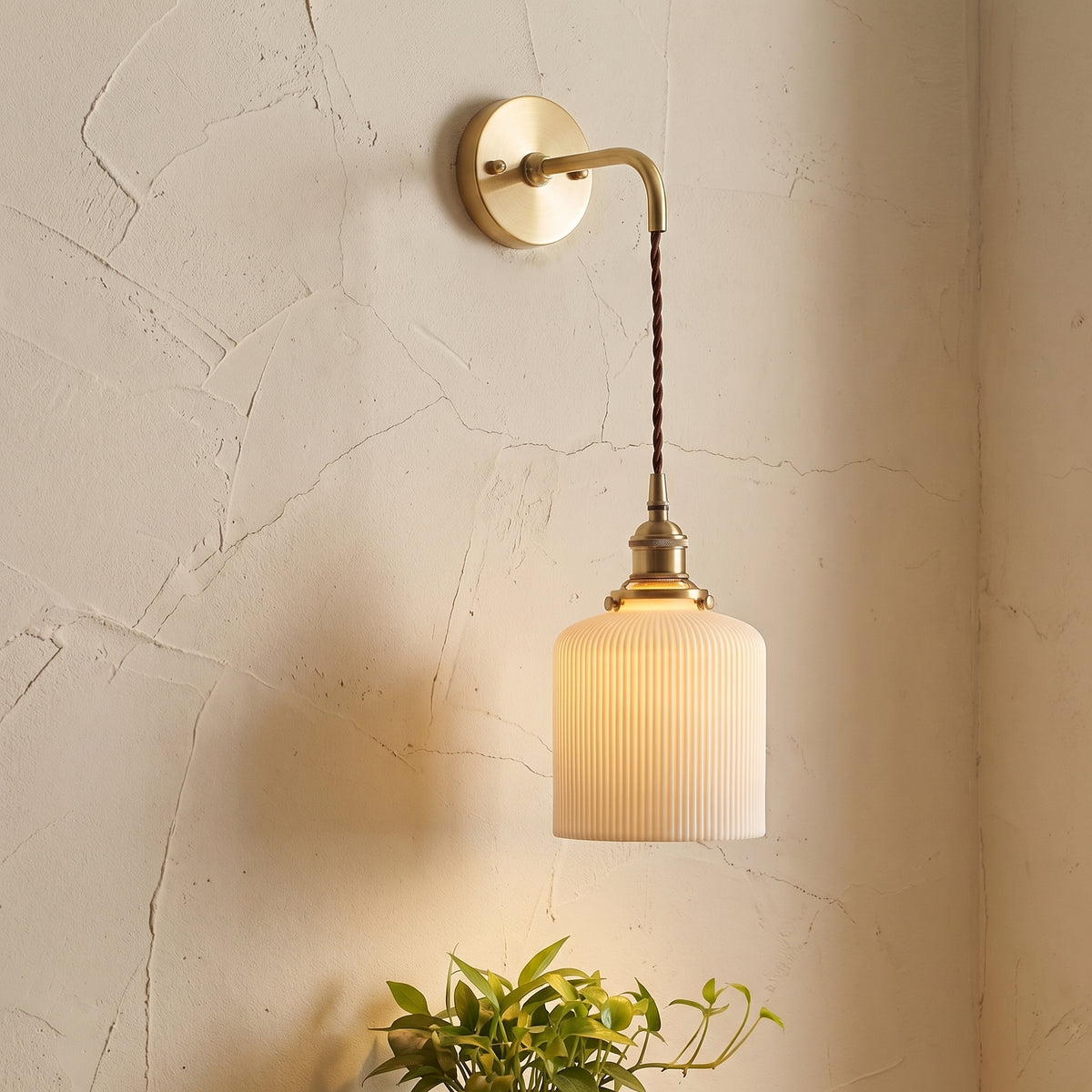 Brass Lucite Cylinder Oval Wall Sconce Lamp 1-Light Japanese Retro Minimalist-Lighting > Wall Lights-casanuva-casanuva