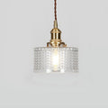 Brass Textured Glass Round Pendant Light-Lighting > Pendant Lights-casanuva-casanuva