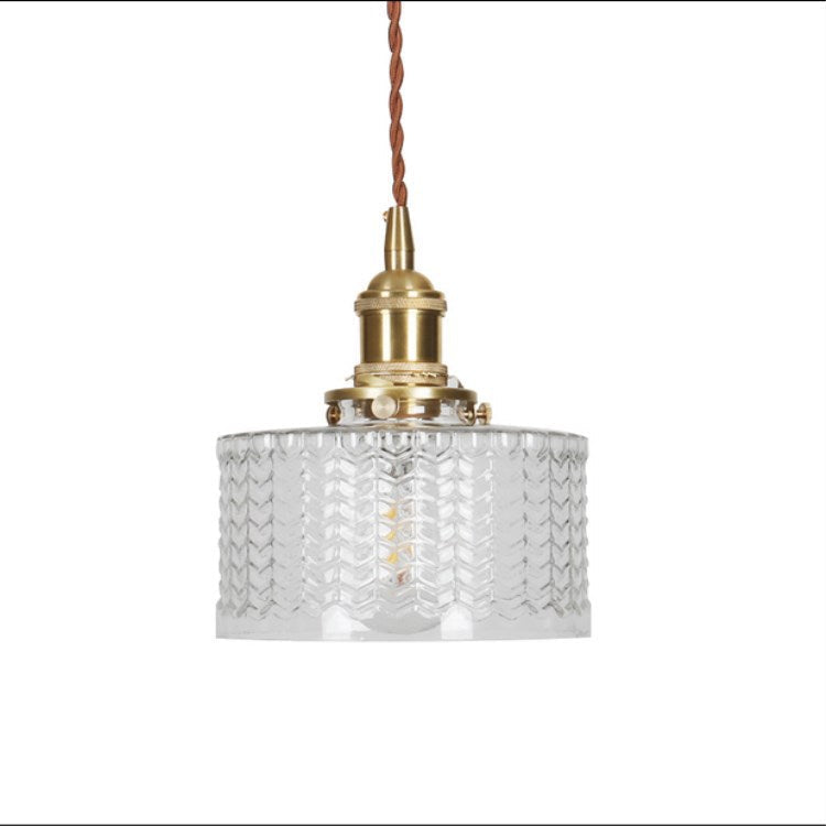 Brass Textured Glass Round Pendant Light-Lighting > Pendant Lights-casanuva-casanuva