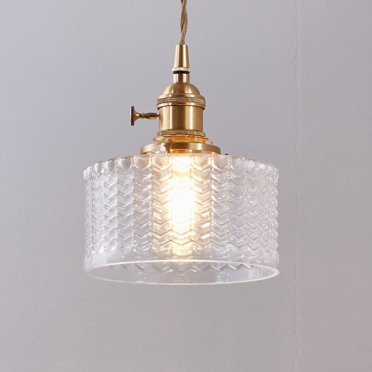 Brass Textured Glass Round Pendant Light-Lighting > Pendant Lights-casanuva-casanuva