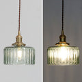 Brass Textured Glass Round Pendant Light-Lighting > Pendant Lights-casanuva-casanuva