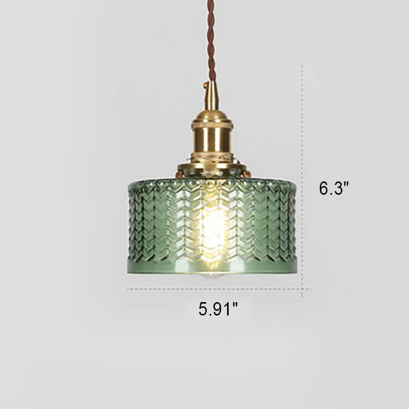 Brass Textured Glass Round Pendant Light-Lighting > Pendant Lights-casanuva-casanuva