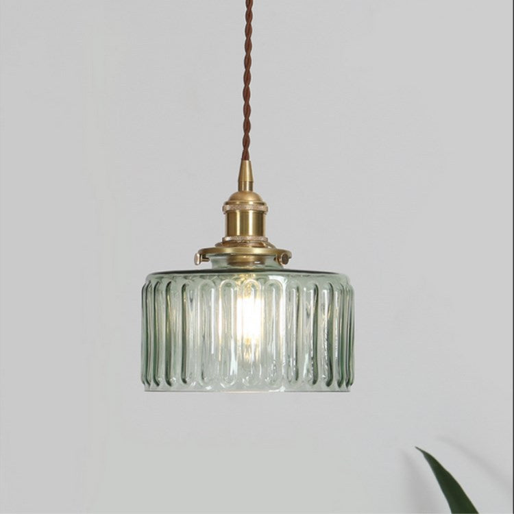 Brass Textured Glass Round Pendant Light-Lighting > Pendant Lights-casanuva-casanuva