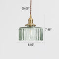 Brass Textured Glass Round Pendant Light-Lighting > Pendant Lights-casanuva-casanuva