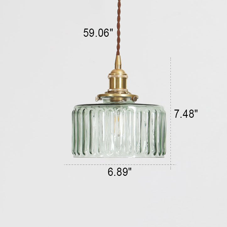 Brass Textured Glass Round Pendant Light-Lighting > Pendant Lights-casanuva-casanuva