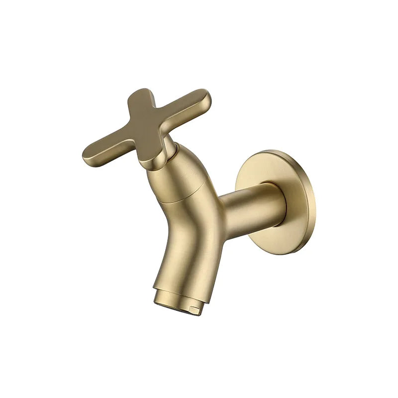 Brass Wall Fixture Cold Water Faucet for Bathroom Kitchen-Bedding & Bath > Bathroom Accessories-casanuva-Gold-casanuva