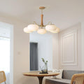 Brass and Wood Persimmon Chandelier-Lighting > Chandeliers & Pendant Lights-casanuva-casanuva