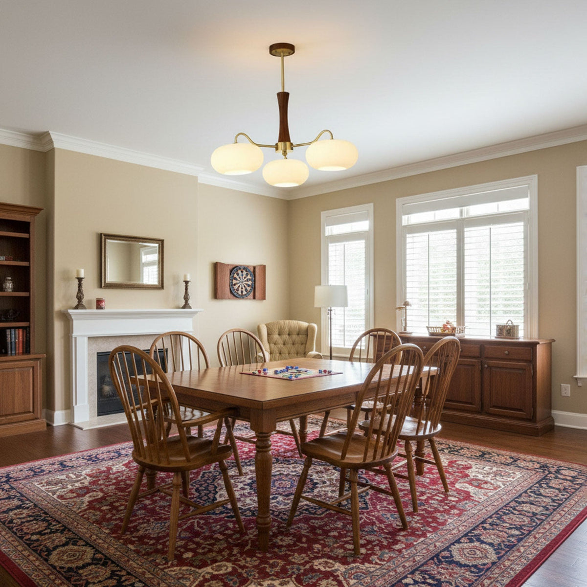 Brass and Wood Persimmon Chandelier-Lighting > Chandeliers & Pendant Lights-casanuva-casanuva