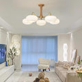 Brass and Wood Persimmon Chandelier-Lighting > Chandeliers & Pendant Lights-casanuva-casanuva