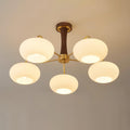 Brass and Wood Persimmon Chandelier-Lighting > Chandeliers & Pendant Lights-casanuva-casanuva