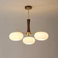 Brass and Wood Persimmon Chandelier-Lighting > Chandeliers & Pendant Lights-casanuva-casanuva