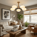 Brass and Wood Persimmon Chandelier-Lighting > Chandeliers & Pendant Lights-casanuva-casanuva