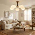 Brass and Wood Persimmon Chandelier-Lighting > Chandeliers & Pendant Lights-casanuva-casanuva