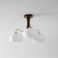 Brass and Wood Persimmon Chandelier-Lighting > Chandeliers & Pendant Lights-casanuva-casanuva