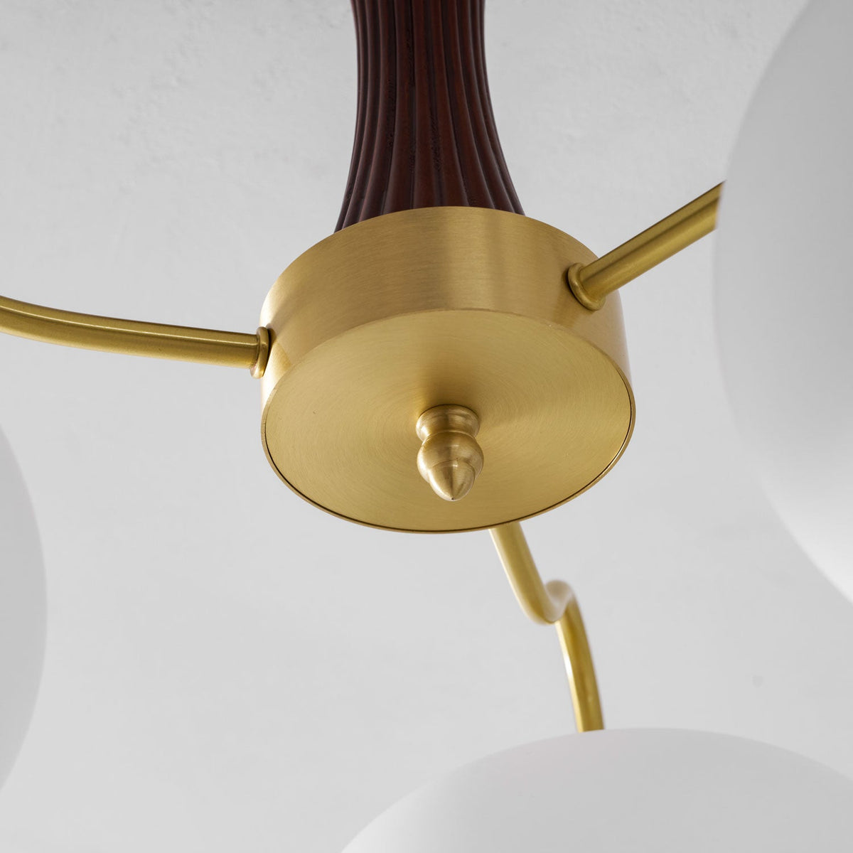 Brass and Wood Persimmon Chandelier-Lighting > Chandeliers & Pendant Lights-casanuva-casanuva