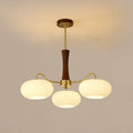 Brass and Wood Persimmon Chandelier-Lighting > Chandeliers & Pendant Lights-casanuva-68cmx62.5cm-Brass & Walnut & White-casanuva