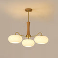 Brass and Wood Persimmon Chandelier-Lighting > Chandeliers & Pendant Lights-casanuva-68cmx62.5cm-Brass & Wood & White-casanuva
