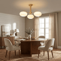 Brass and Wood Persimmon Chandelier-Lighting > Chandeliers & Pendant Lights-casanuva-casanuva