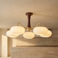 Brass and Wood Persimmon Chandelier-Lighting > Chandeliers & Pendant Lights-casanuva-casanuva