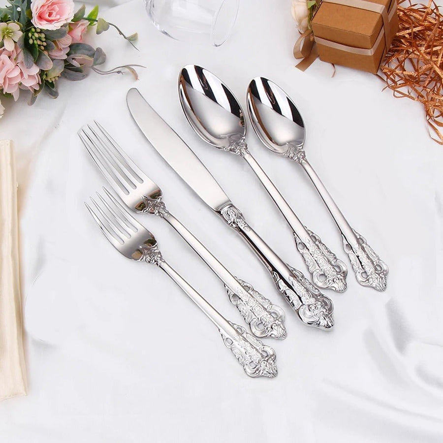 British Cutlery Set Timeless Elegance for Everyday Dining-Kitchen & Dining > Cutlery-casanuva-Silver-5 Pc Set-casanuva