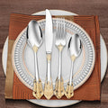 British Cutlery Set Timeless Elegance for Everyday Dining-Kitchen & Dining > Cutlery-casanuva-Silver & Gold-5 Pc Set-casanuva