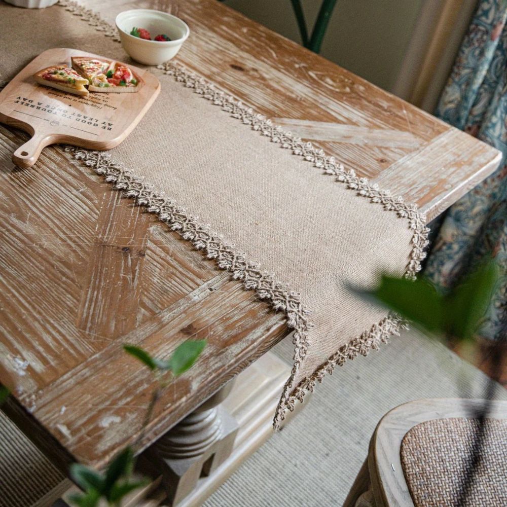 Burlap Boho Table Runner-Covers & Textiles > Table Runners-casanuva-casanuva