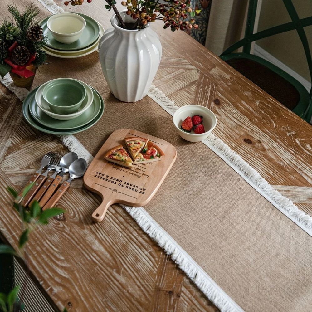 Burlap Boho Table Runner-Covers & Textiles > Table Runners-casanuva-casanuva