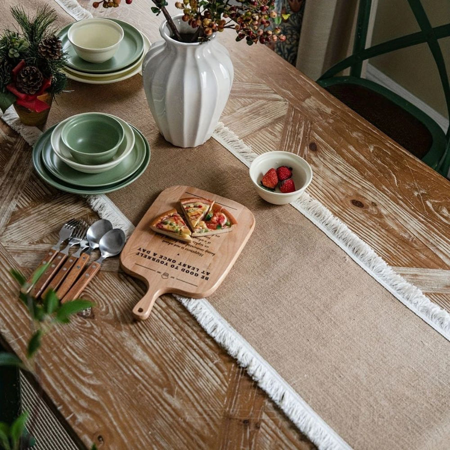 Burlap Boho Table Runner-Covers & Textiles > Table Runners-casanuva-casanuva