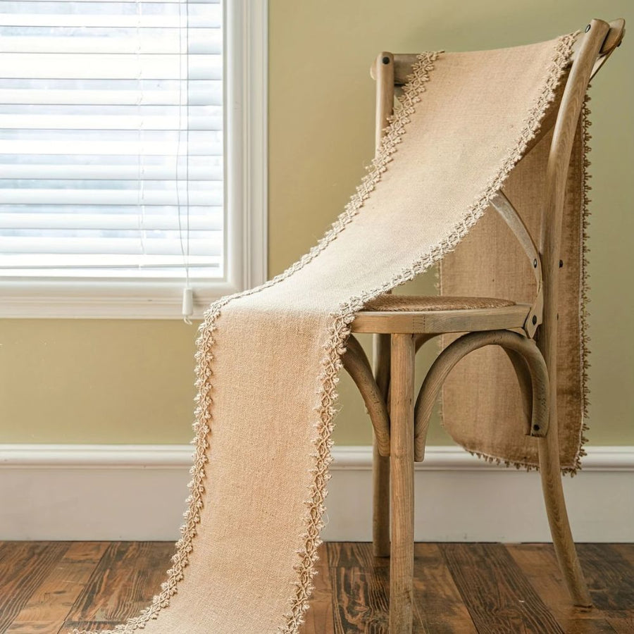 Burlap Boho Table Runner-Covers & Textiles > Table Runners-casanuva-casanuva