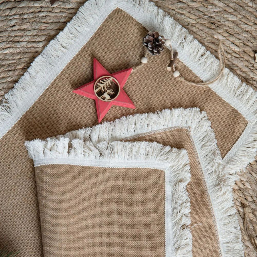 Burlap Boho Table Runner-Covers & Textiles > Table Runners-casanuva-casanuva