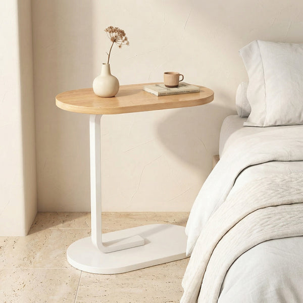 C Shaped Side Table Compact Lightweight Modern Design for Living Room-Furniture > Side Tables-casanuva-casanuva