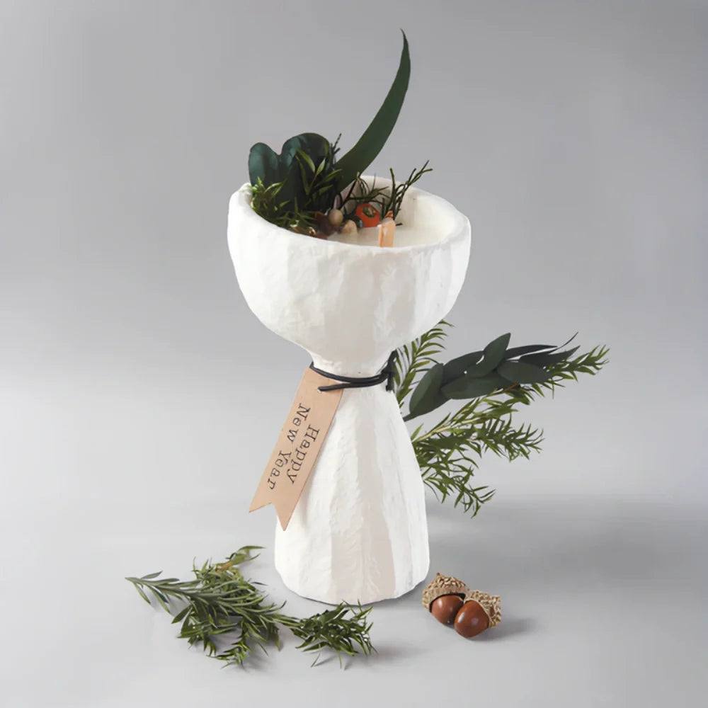 Candle Holder Stone Finish-Home Decor > Candle Holders-casanuva-Tall Cup-casanuva