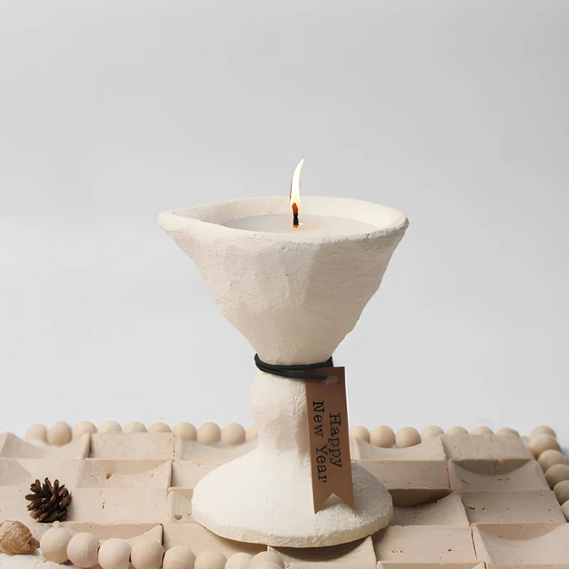 Candle Holder Stone Finish-Home Decor > Candle Holders-casanuva-Tapered-casanuva