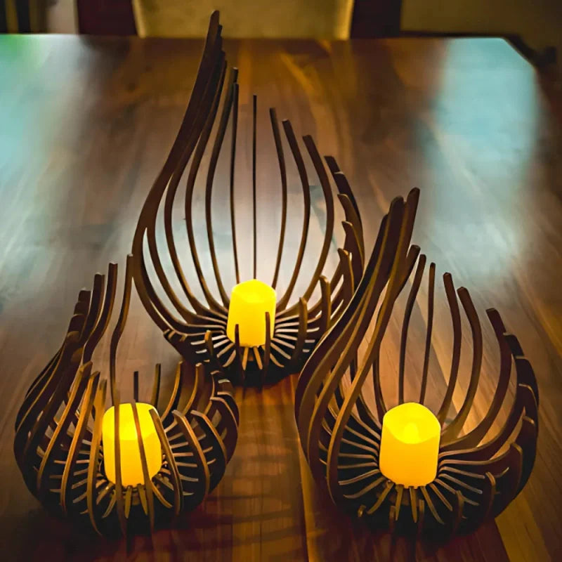Candle Holder with Glimmering Finish-Home Decor > Candle Holders-casanuva-casanuva