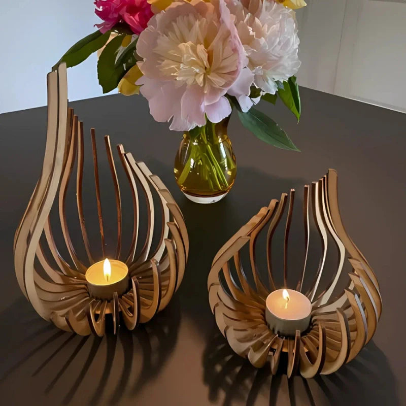 Candle Holder with Glimmering Finish-Home Decor > Candle Holders-casanuva-casanuva