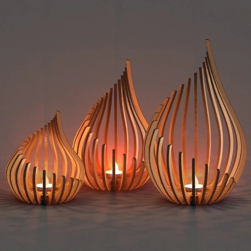 Candle Holder with Glimmering Finish-Home Decor > Candle Holders-casanuva-casanuva
