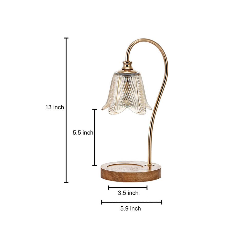 Candle Warmer Table Lamp with Glass Shade-Lighting > Table Lamps-casanuva-casanuva