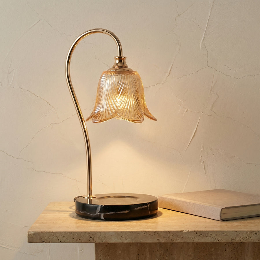 Candle Warmer Table Lamp with Glass Shade-Lighting > Table Lamps-casanuva-casanuva