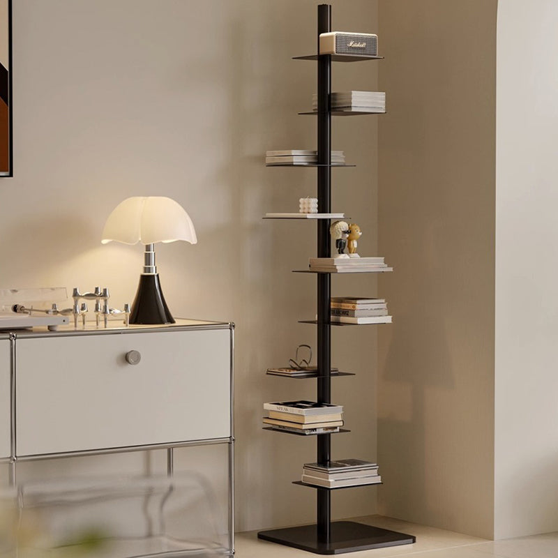 Carbon Steel Spiral Bookshelf 9-Tier Corner Display Rack for Home Office-Furniture > Bookshelves-casanuva-Black-casanuva