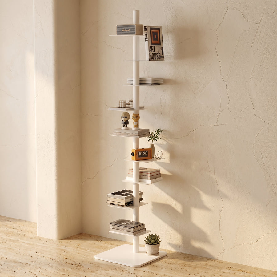 Carbon Steel Spiral Bookshelf 9-Tier Corner Display Rack for Home Office-Furniture > Bookshelves-casanuva-casanuva